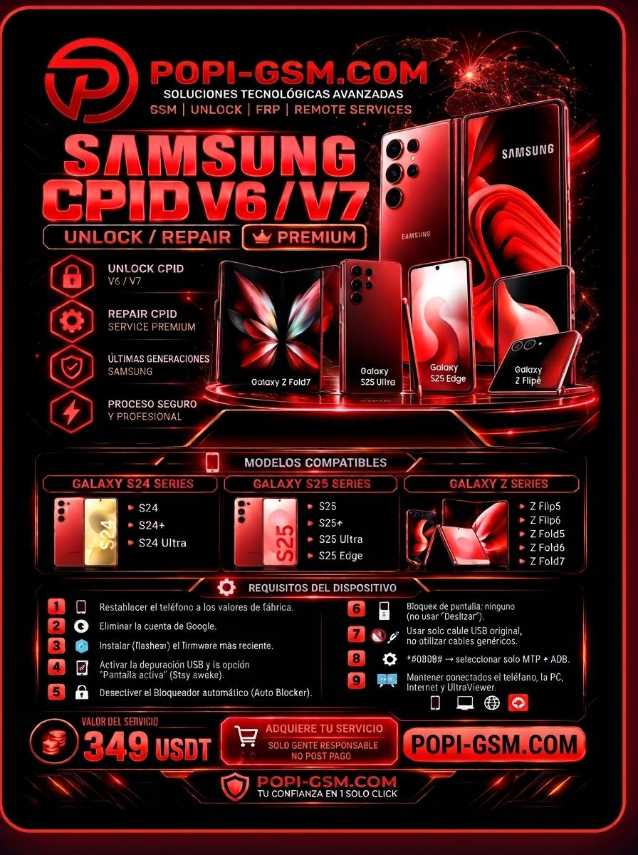 SAMSUNG CPID V6/V7 REPAIR/UNLOCK